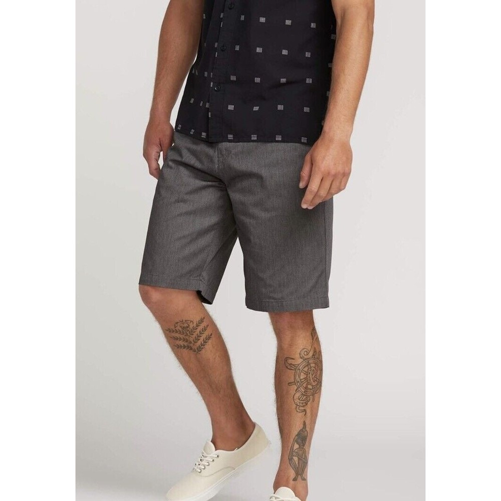 VOLCOM MEN'S CHINO Modern FIT Shorts  VMONTY Size 28 Charcoal Dark Gray New